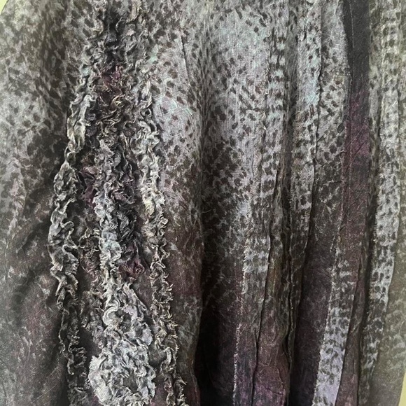 Free People Asymmetrical Ruffle Animal Print Tank Top ASO Violet Harmon - Picture 3 of 7